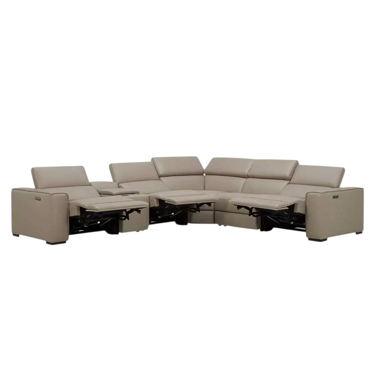 Gilman Creek Leather Power Reclining Sectional With Power Headrests - CLICK AND COLLECT ONLY
