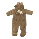 Pekkle Kid's Fleece Sleep Suit - Brown Dog - 6 Months