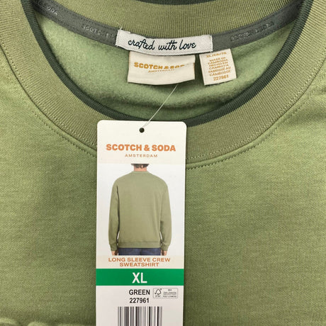 Scotch & Soda Men's Long Sleeve Crew Sweatshirt - Green SIZE - Extra Large