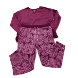 Nautica Women's 2 Piece Fleece Pyjama Set - Fuschia SIZE - Large