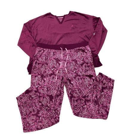Nautica Women's 2 Piece Fleece Pyjama Set - Fuschia SIZE - Large