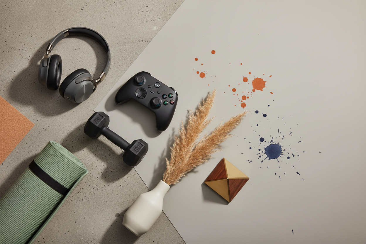 Could you generate a really nice images that goes with my slide, they sell clearance items, electronics, gaming, sports gear & homeware. No text overlay, just a really good image